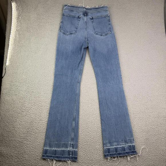 Rag & Bone Peyton Mid-Rise Bootcut Frayed Hem & Waist Blue Jeans Women's 24x30 - Picture 8 of 14